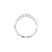 Solitaire épaulé diamant ovale 0,25 Ct synthétique Lina or blanc